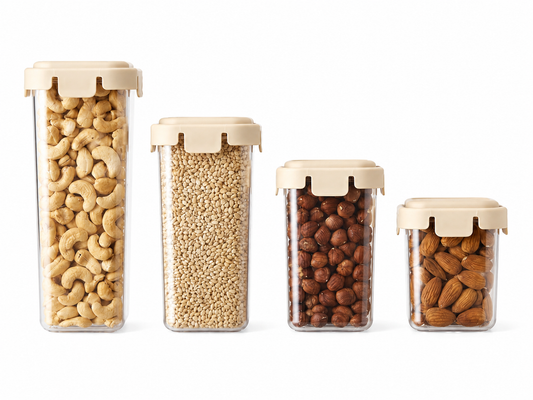 Airtight Food Storage Container Set – Clear Kitchen Organizers with Lock Lids