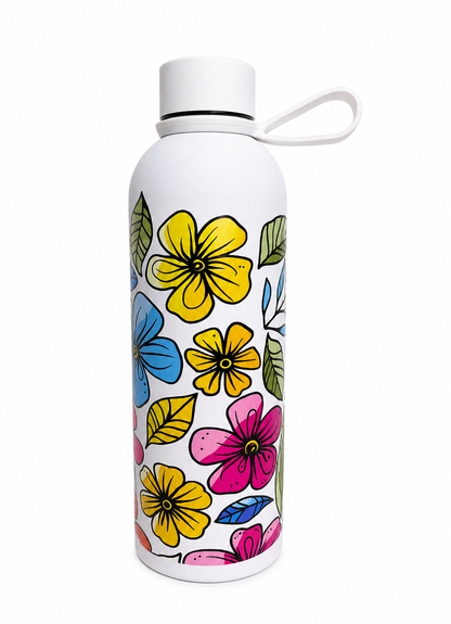 Colorful Heart Print Stainless Steel Water Bottle