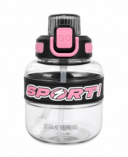 Sport Style Water Bottle with Straw & Flip Lock Lid