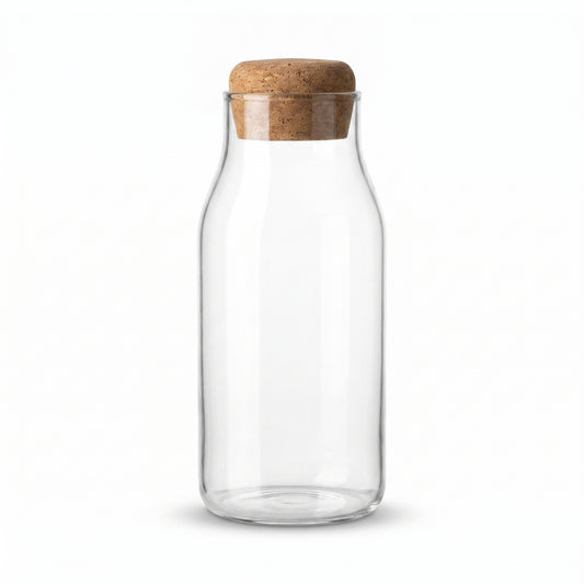 Glass Storage Bottle with Cork Stopper Lid