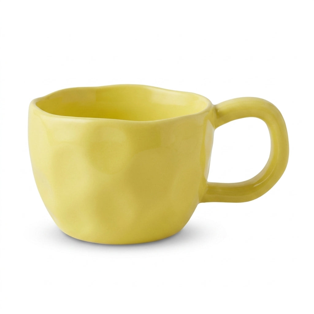 Organic Shape Mug – Irregular Rim with Rounded Handle