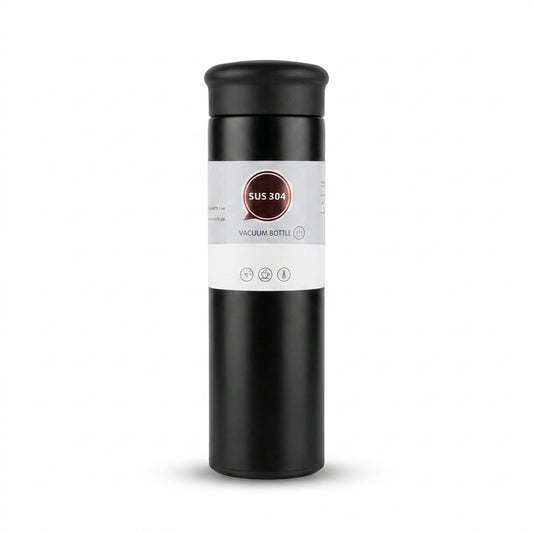 Stainless Steel Vacuum Bottle – Leather Strap Travel Flask