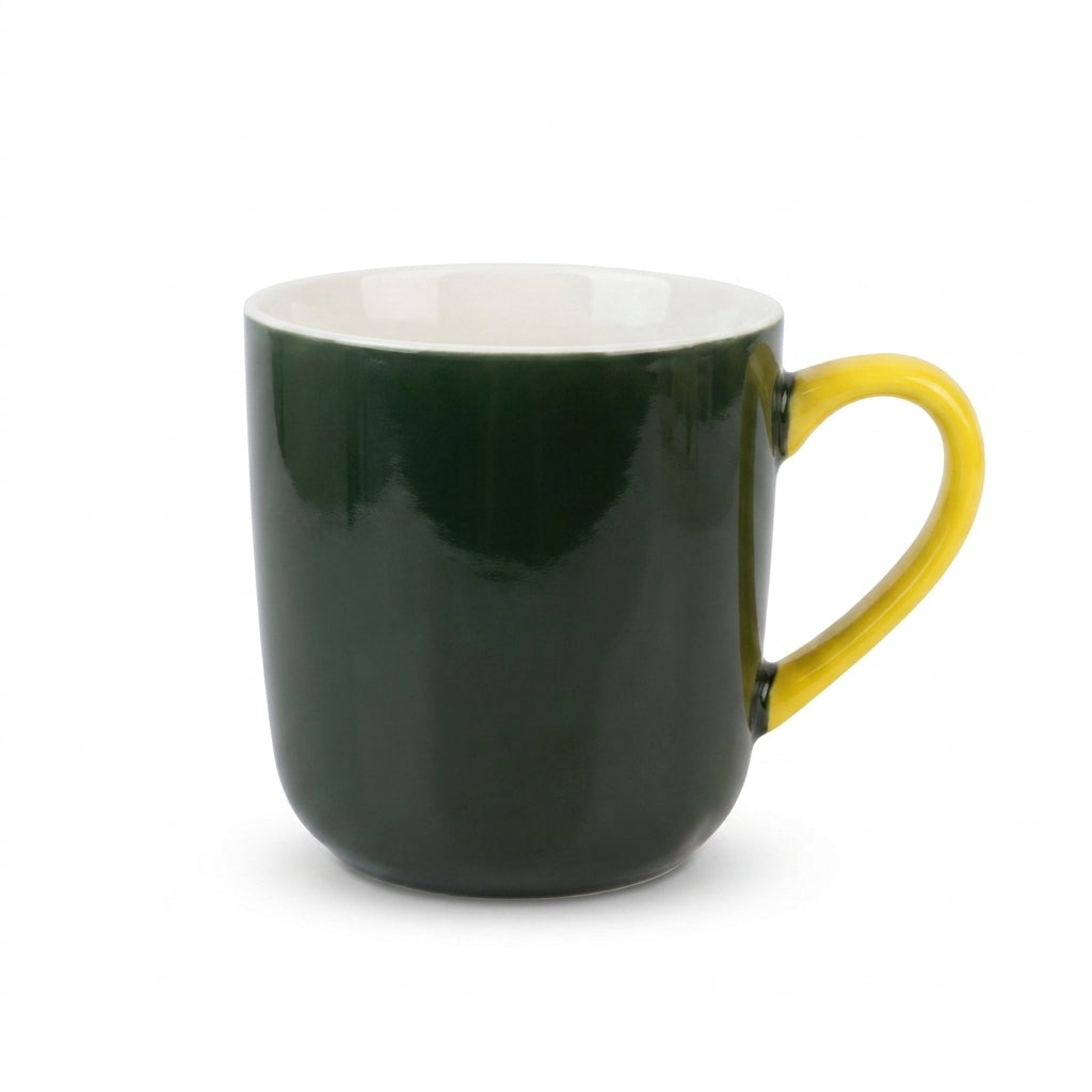 Two-Tone Ceramic Mug – Contrast Color Handle Design