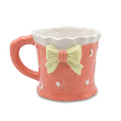 Ceramic Bow Mug – Celestial Moon & Star Design