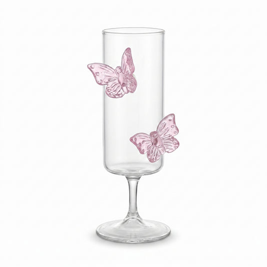 3D Double Butterfly Stem Glass