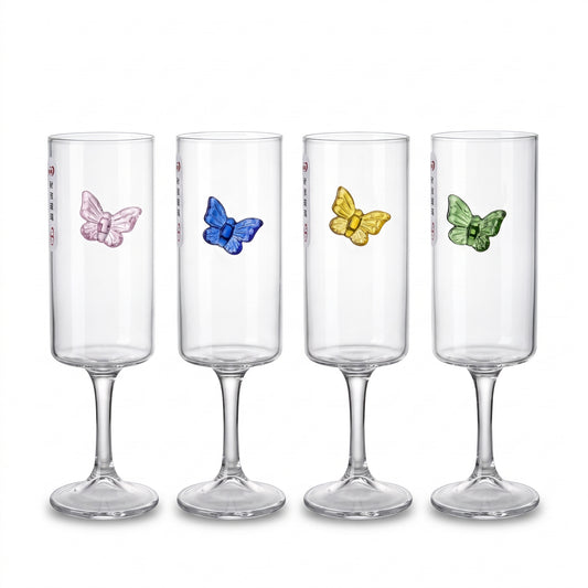 3D Butterfly Stem Glass Set