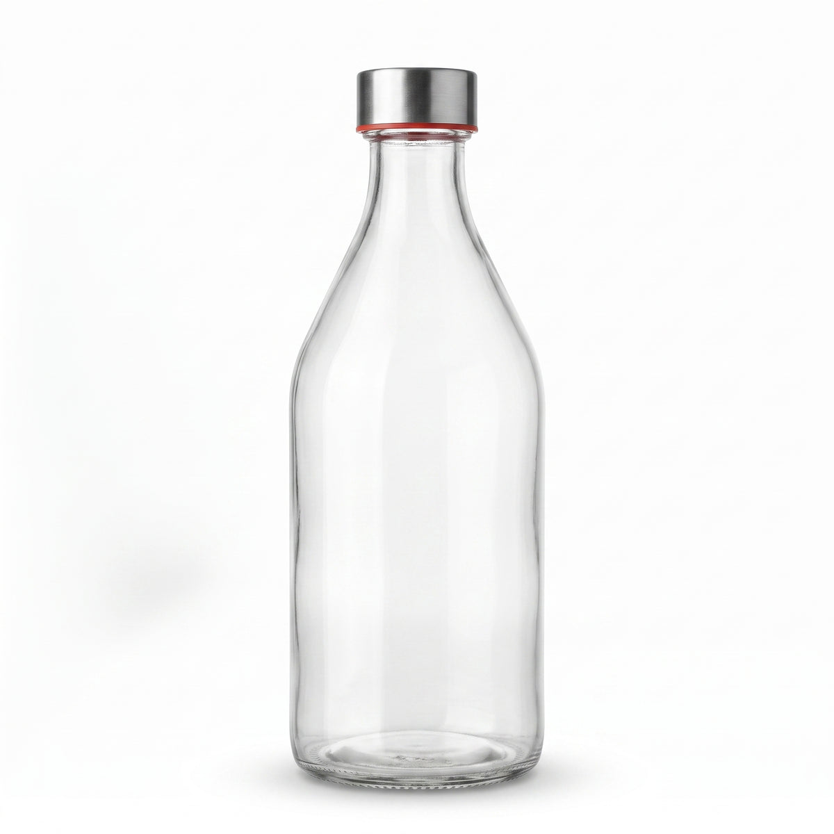 Glass Water Bottle with Stainless Steel Screw Cap