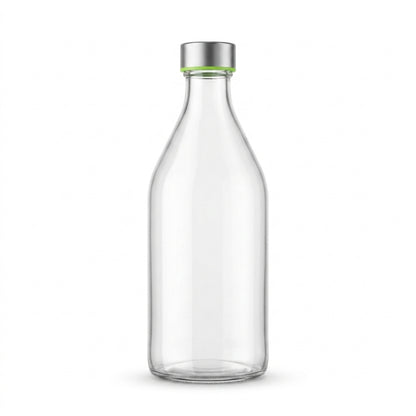 Glass Water Bottle with Stainless Steel Screw Cap