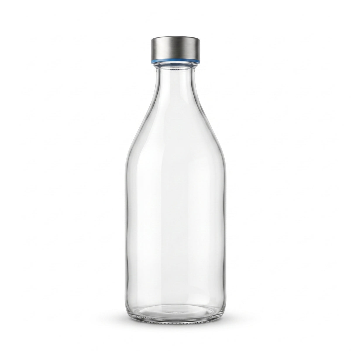 Glass Water Bottle with Stainless Steel Screw Cap