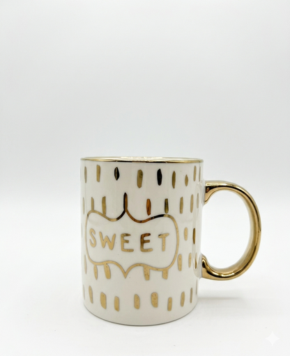 Luxury White & Gold “ENJOY” Ceramic Coffee Mug