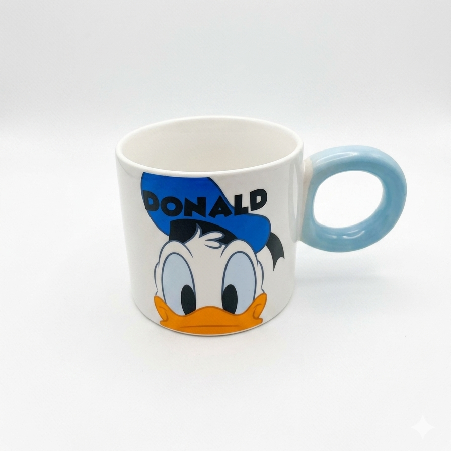 Disney-inspired ceramic mug with Circular Handle