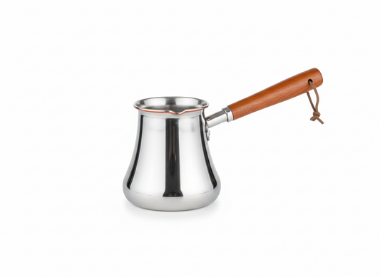 Stainless Steel Turkish Coffee Pot with Wooden Handle
