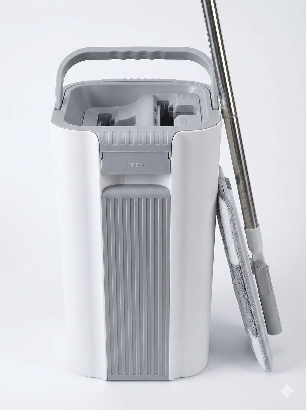 Premium Dual-Chamber Flat Mop Bucket with Wringer System