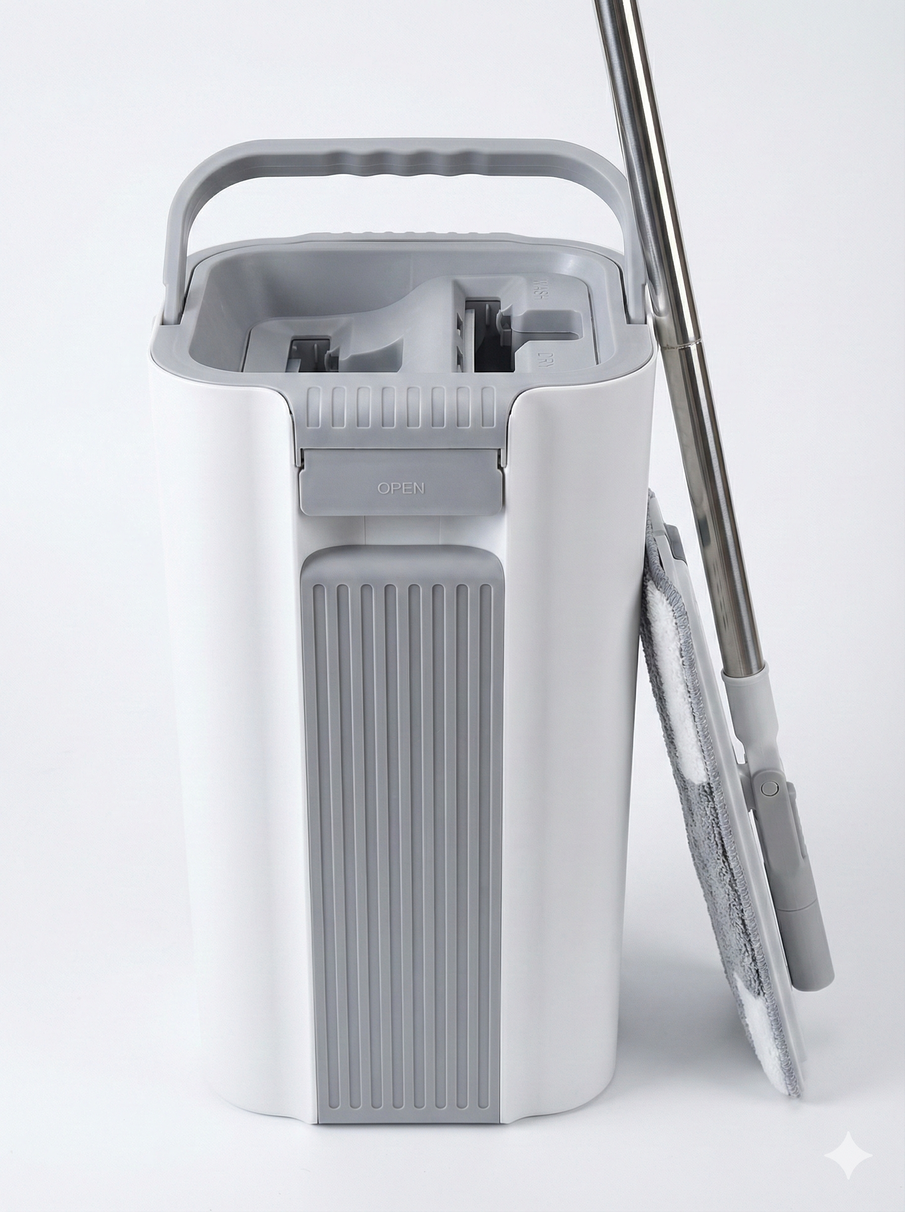 Premium Dual-Chamber Flat Mop Bucket with Wringer System