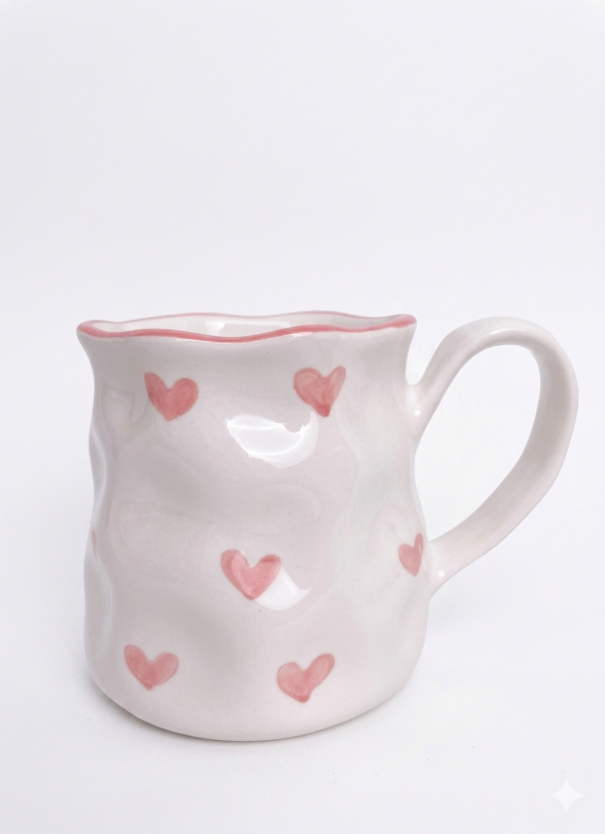 Cute Heart Pattern Ceramic Mug