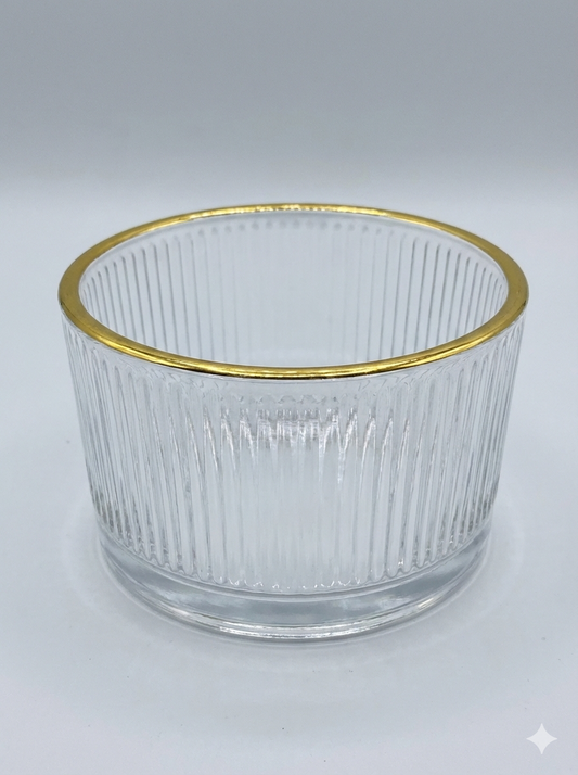 Glamour Ribbed Glass Trinket Bowl