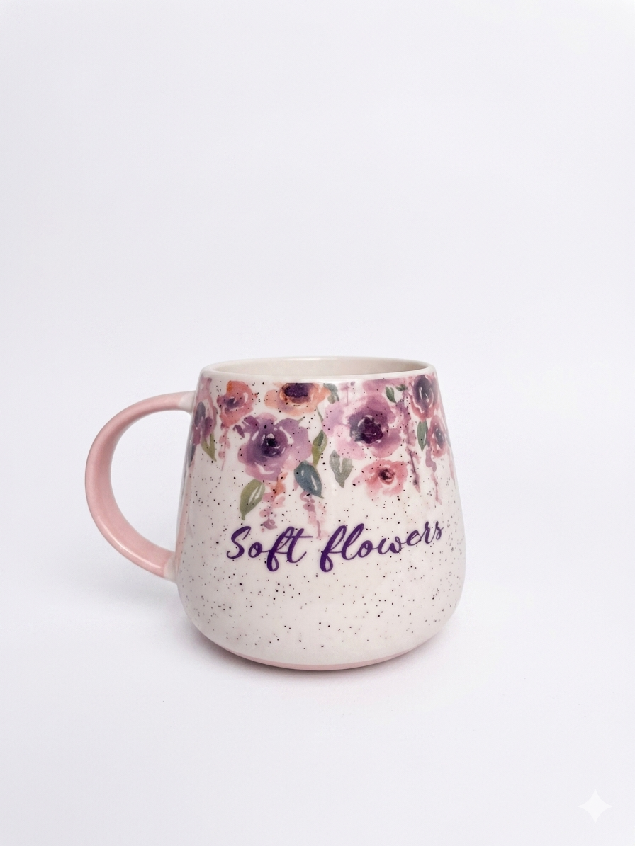 Floral Ceramic Coffee Mug – Watercolor Flower Design Cup