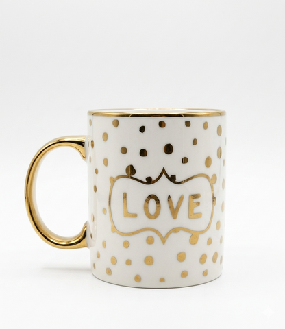 Luxury White & Gold “ENJOY” Ceramic Coffee Mug