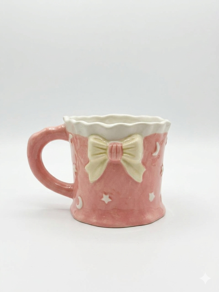 Cute Pastel Bow Ceramic Mug