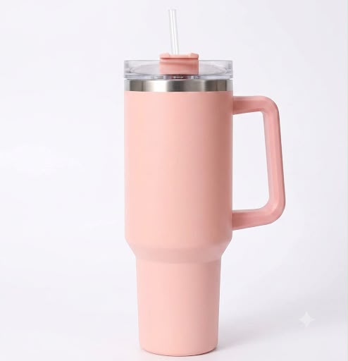 Premium 40oz Insulated Tumbler with Handle & Straw
