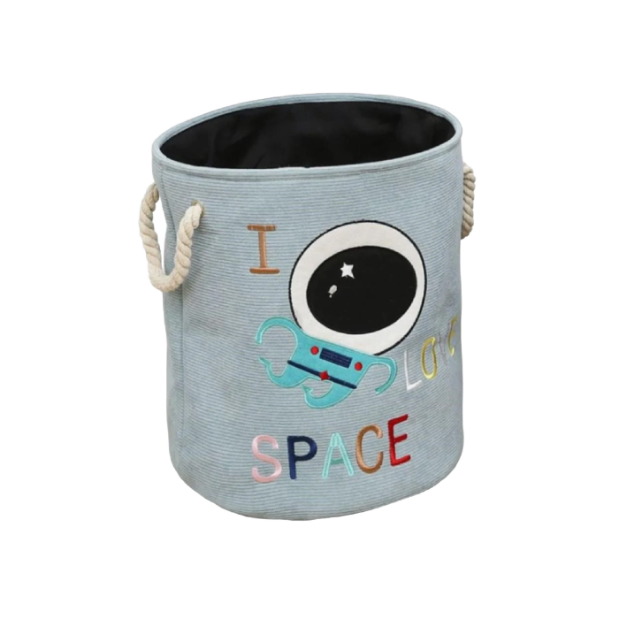 سلة غسيل مطرزة "I LOVE SPACE"