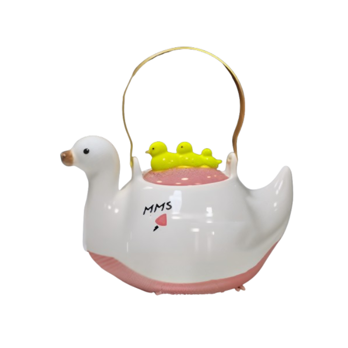 إبريق شاي بورسلين على شكل بطة