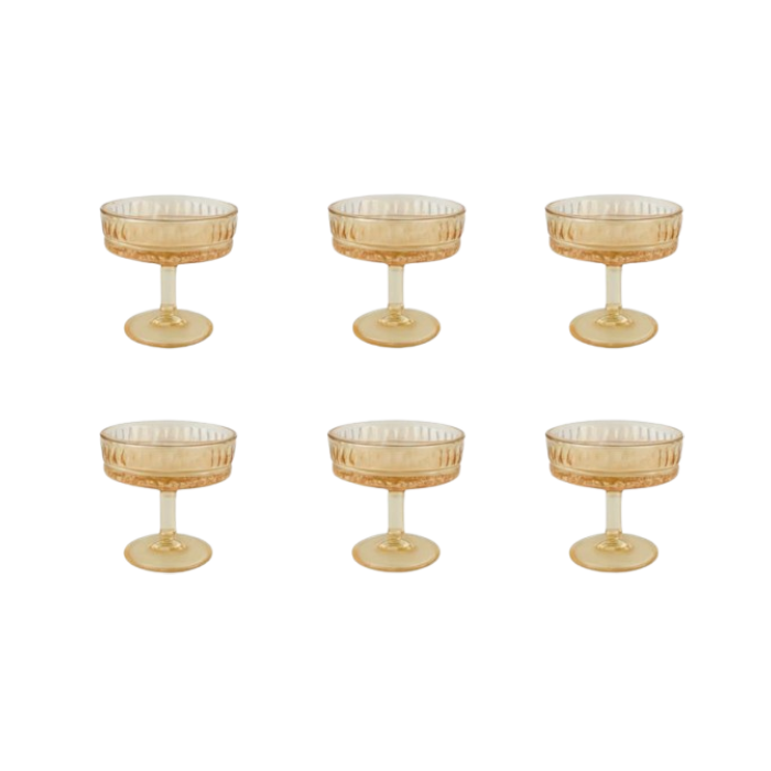 Ice Ville Glass Ice Cream Cup Set – 6 Pcs