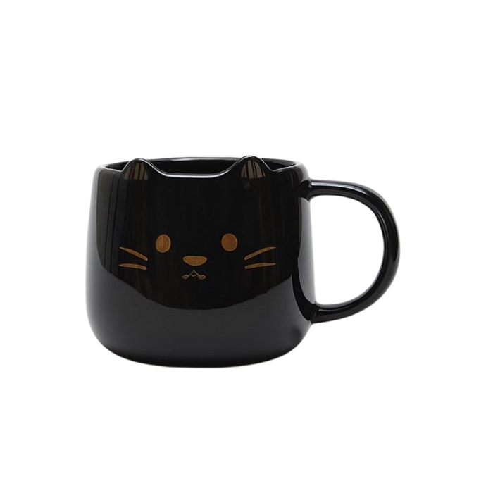 Cute Black Cat Ceramic Mug – 400ml