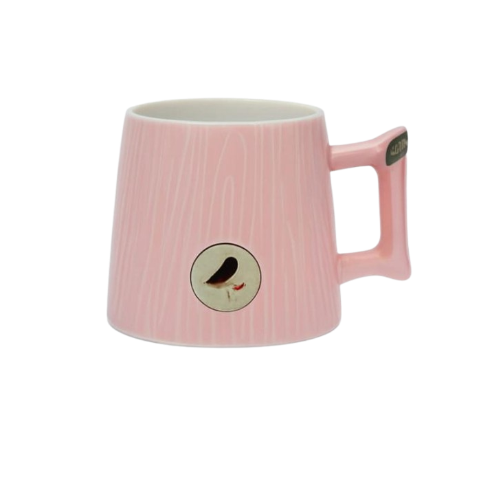 Wood Grain Coffee Mug 370ml (Pink)