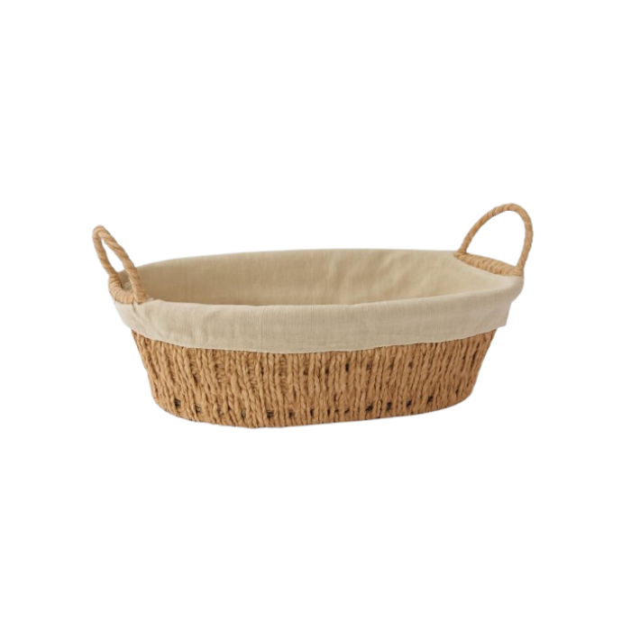 Elegant Wicker-Look Basket with Fabric Insert
