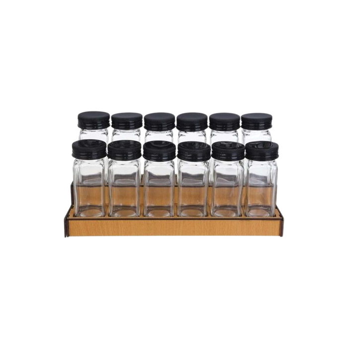 12-Piece Glass Spice Jar Set