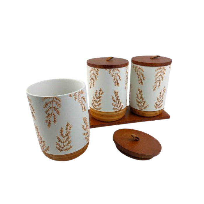 طقم برطمانات بهارات سيراميك أنيق