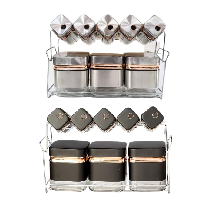 8-Piece Porcelain Spice Set with Stand