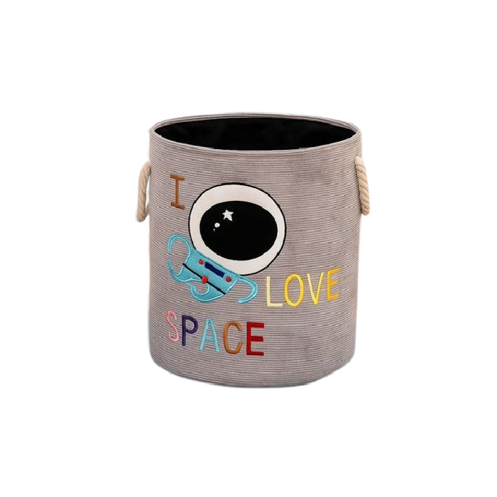 سلة غسيل مطرزة "I LOVE SPACE"
