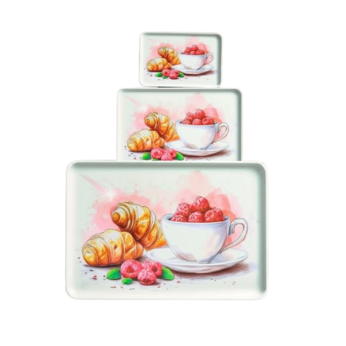 طقم صواني تقديم أنيق من 3 قطع