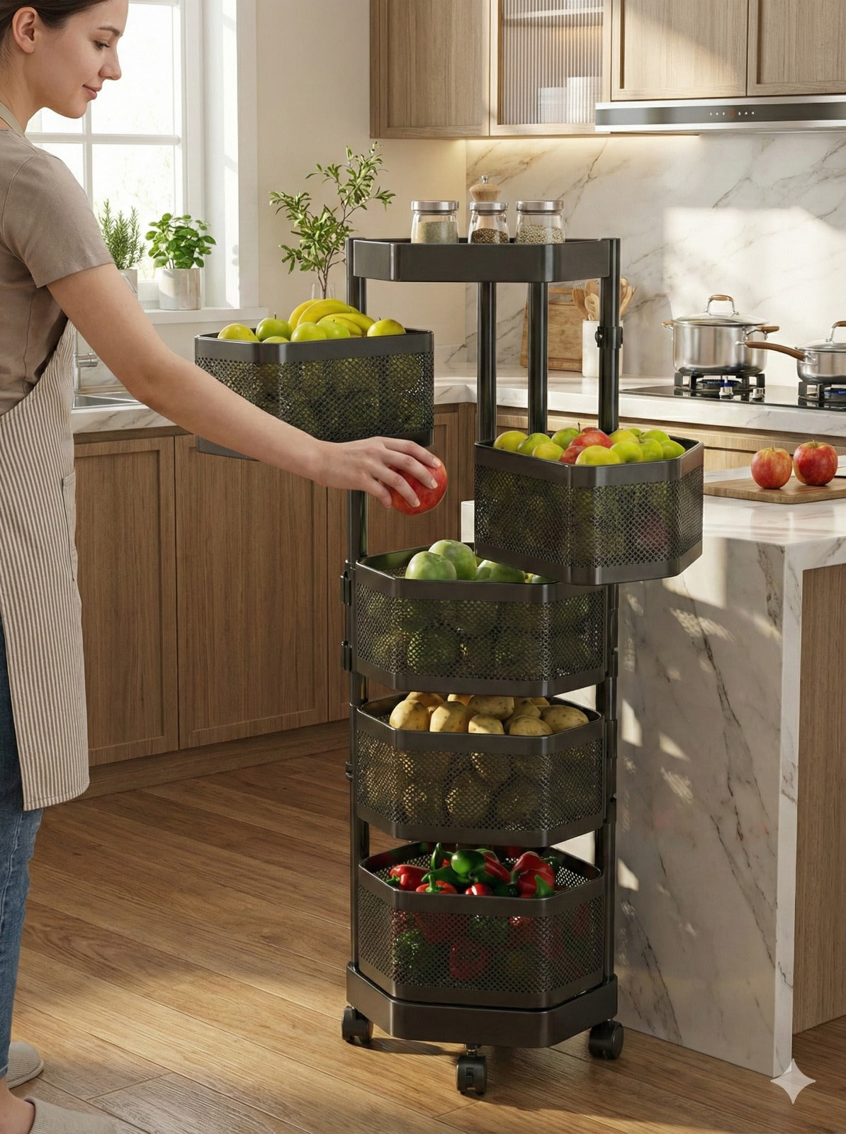 Rolling Fruit & Vegetable Storage Cart