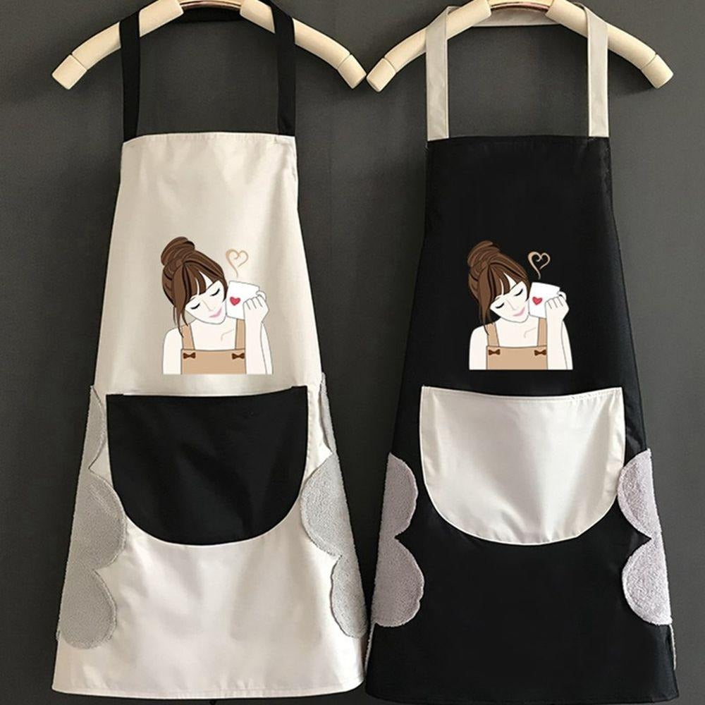 Cute Printed Kitchen Apron with Front Pocket