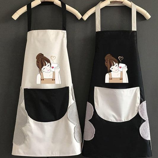 Cute Printed Kitchen Apron with Front Pocket