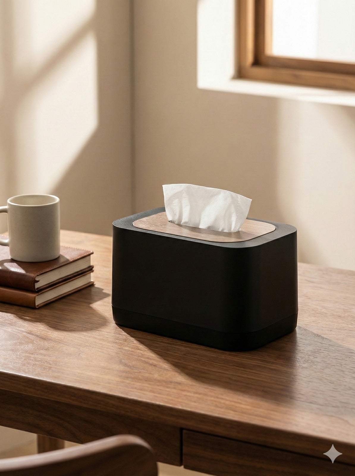 Modern Wood-Top Tissue Box Holder