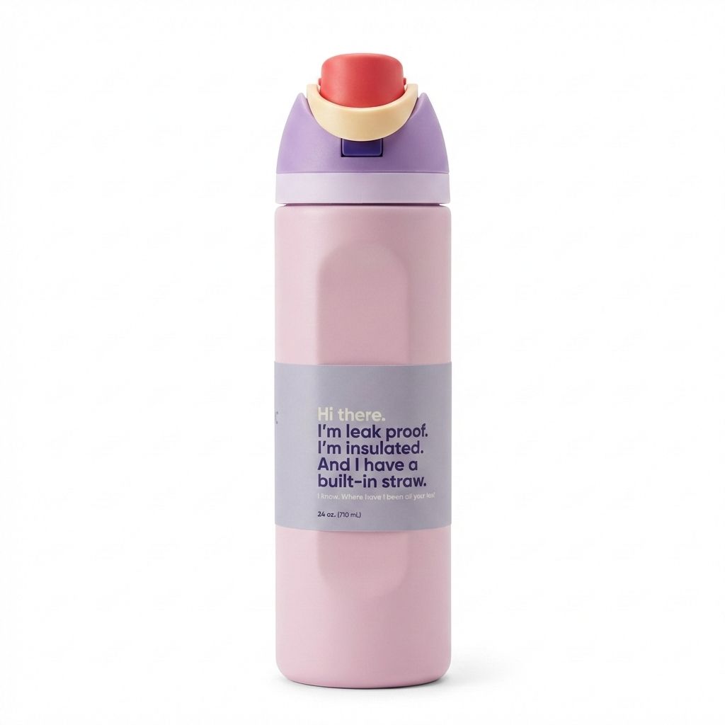 Flip-Top Insulated Water Bottle