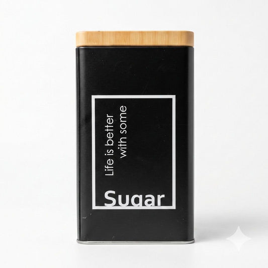 Inspirational Matte Black Sugar Tin