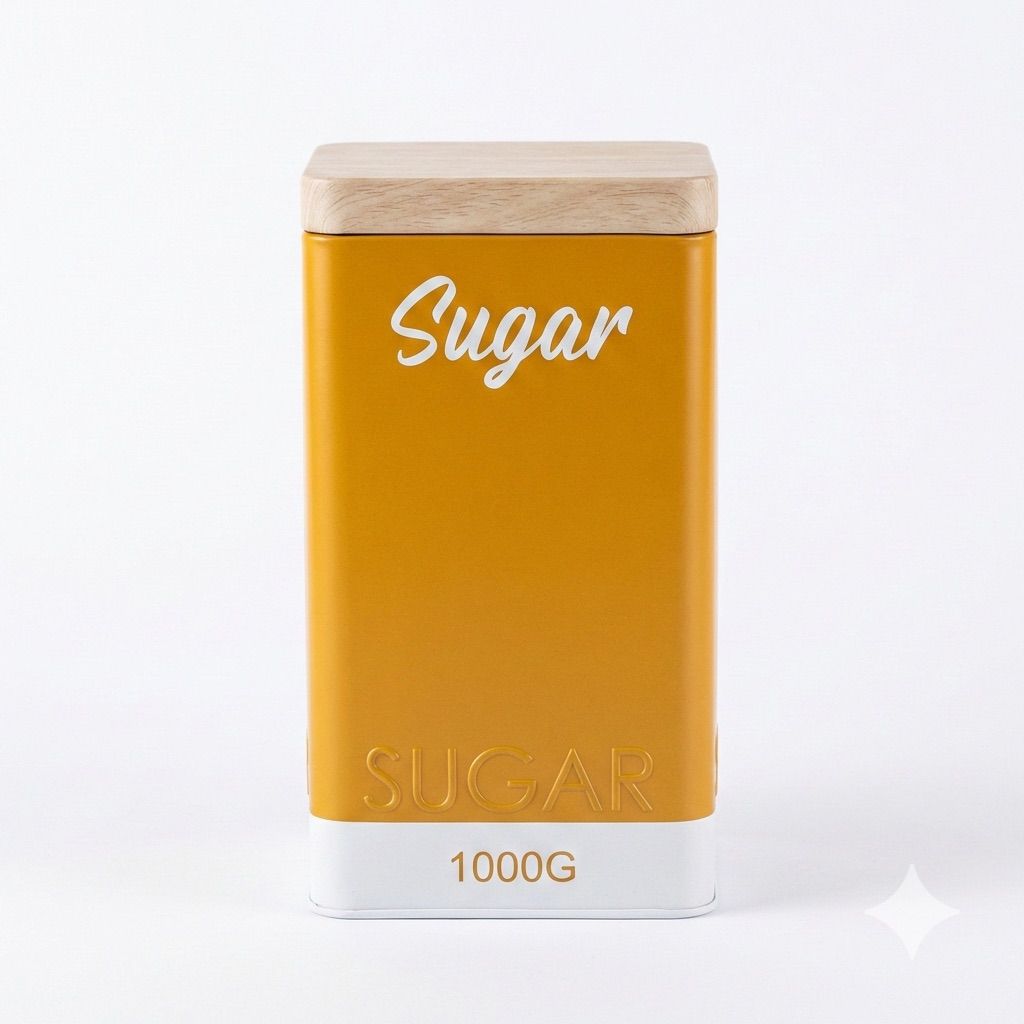 Pop of Color Sugar Tin with Wood Lid