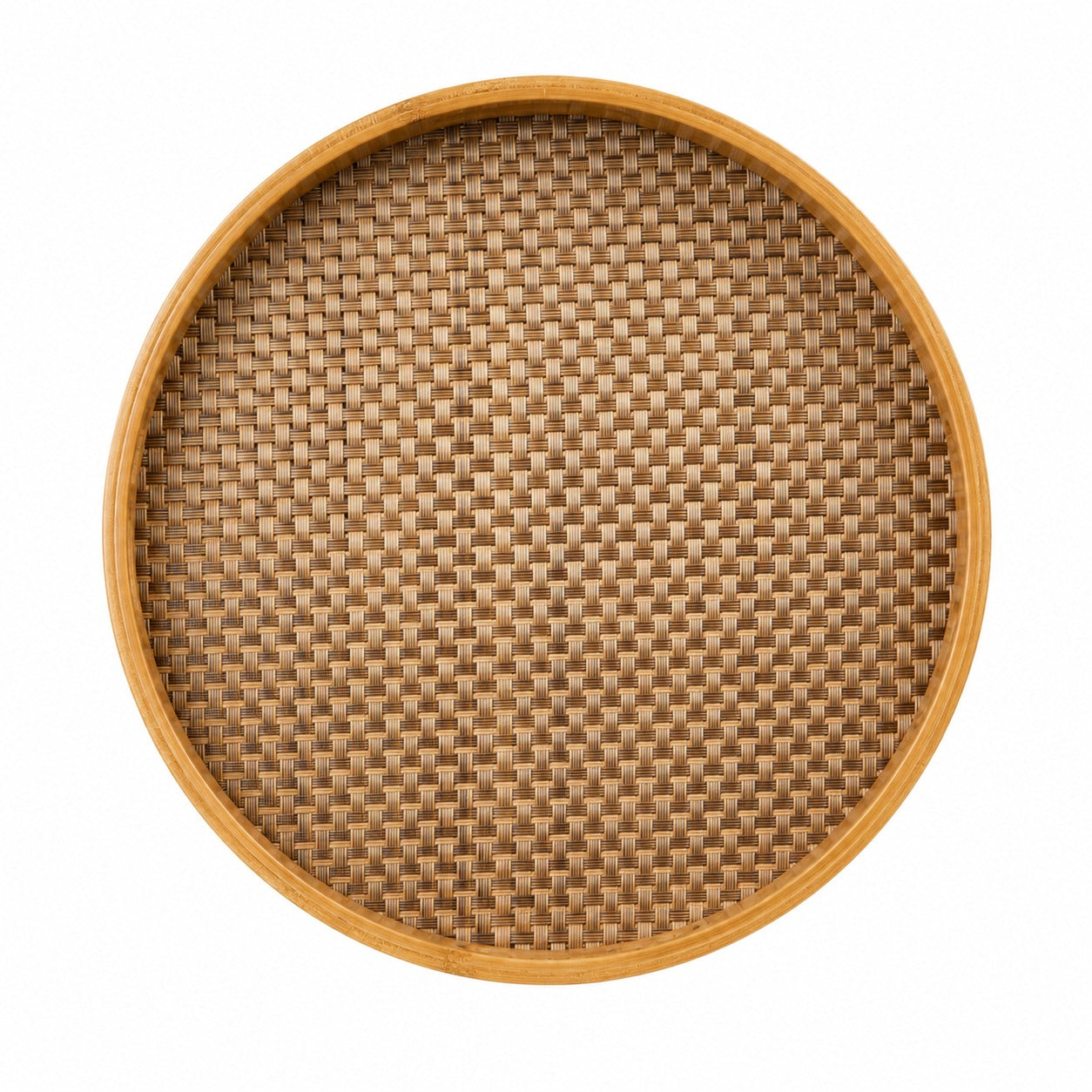 Natural Woven Bamboo Round Tray