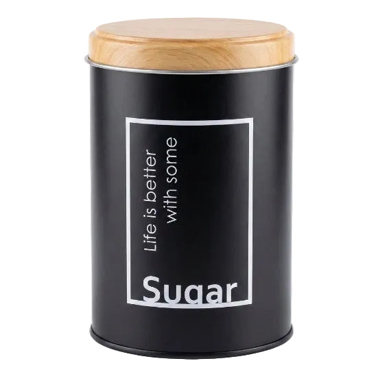 "Sugar" Black Round Storage Canister