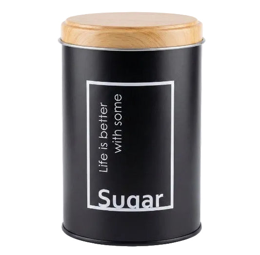"Sugar" Black Round Storage Canister