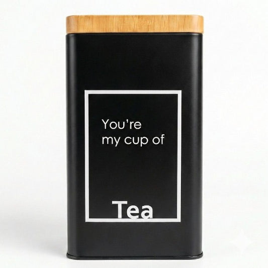 Tea" Black Storage Canister