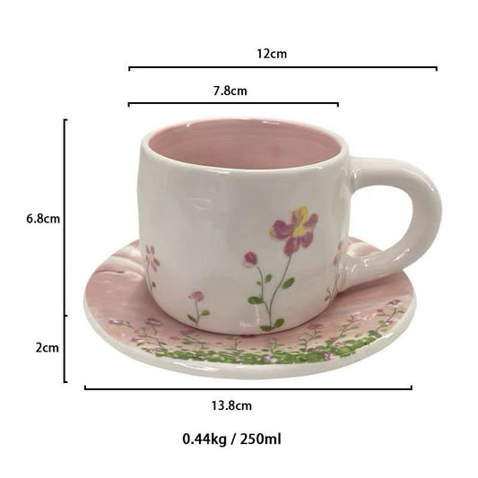 Floral Ceramic Cup & Saucer Set