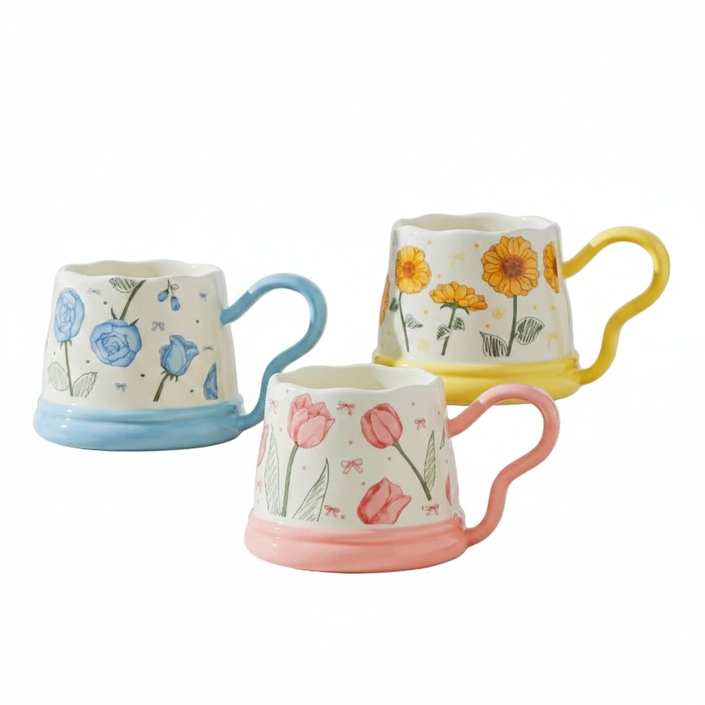 Floral "Good Times" Ceramic Mug