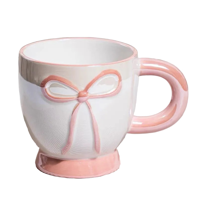 Elegant Ribbon Bow Ceramic Mug