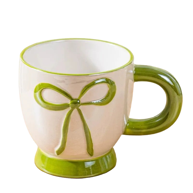 Elegant Ribbon Bow Ceramic Mug